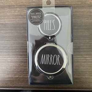 BNIB Rae Dunn Pillbox and Compact Mirror Set